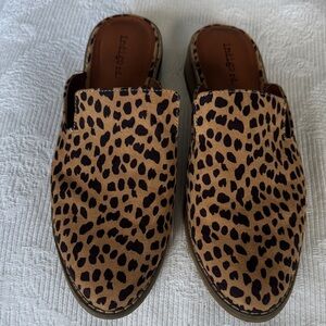Indigo Leopard Print Slip-On Mules